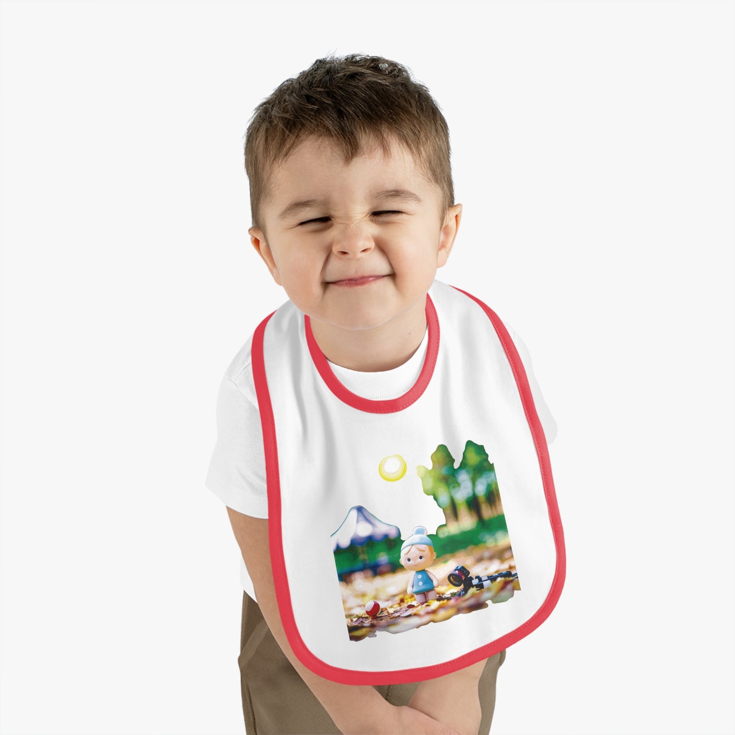 Bib-0 Baby Contrast Trim Jersey Bib