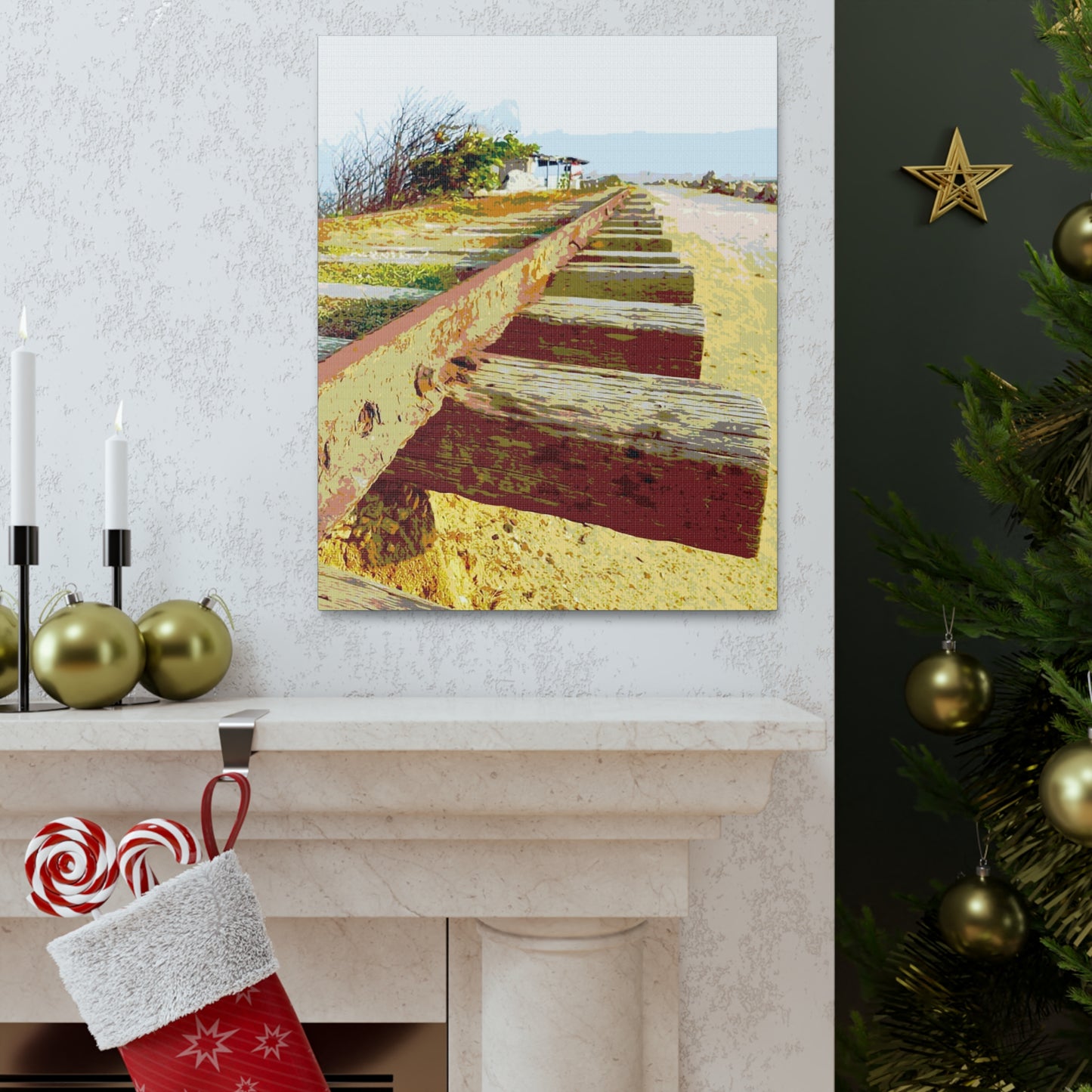 Train tracks-3 Canvas Gallery Wraps