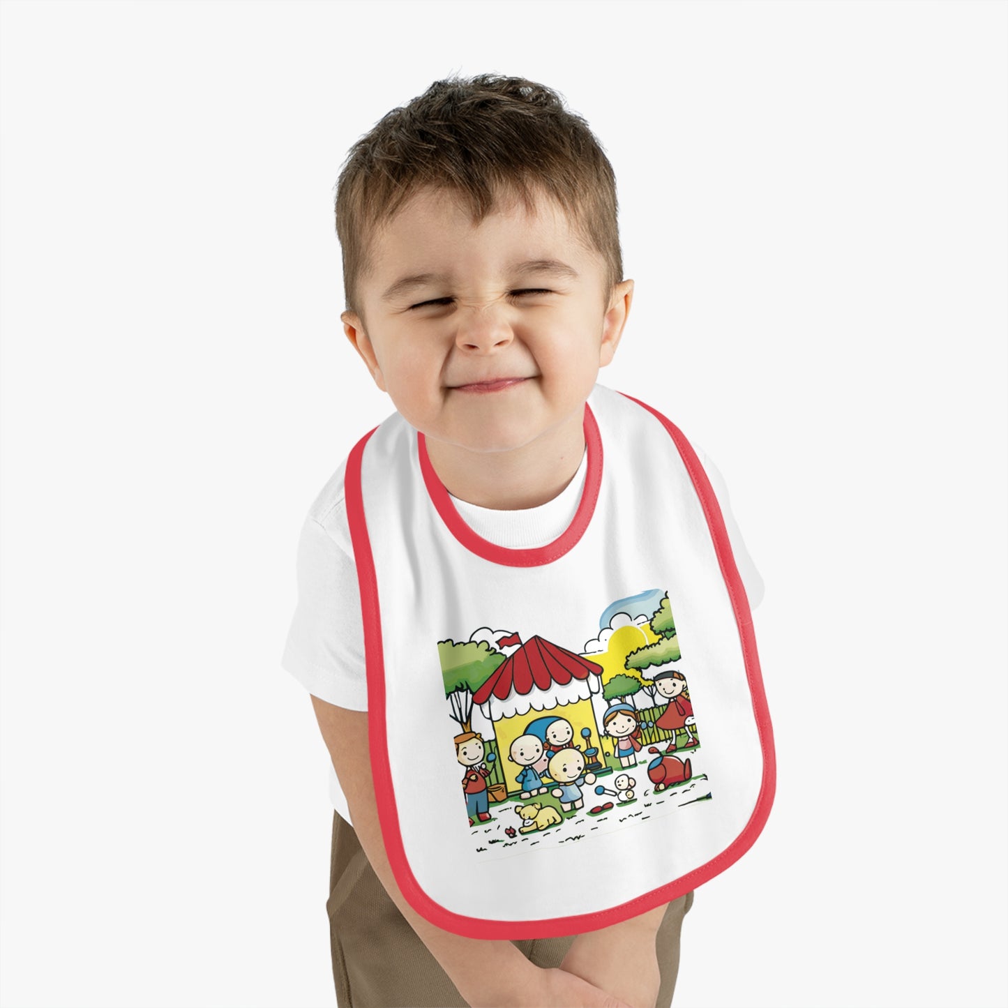 BB-39 Baby Contrast Trim Jersey Bib