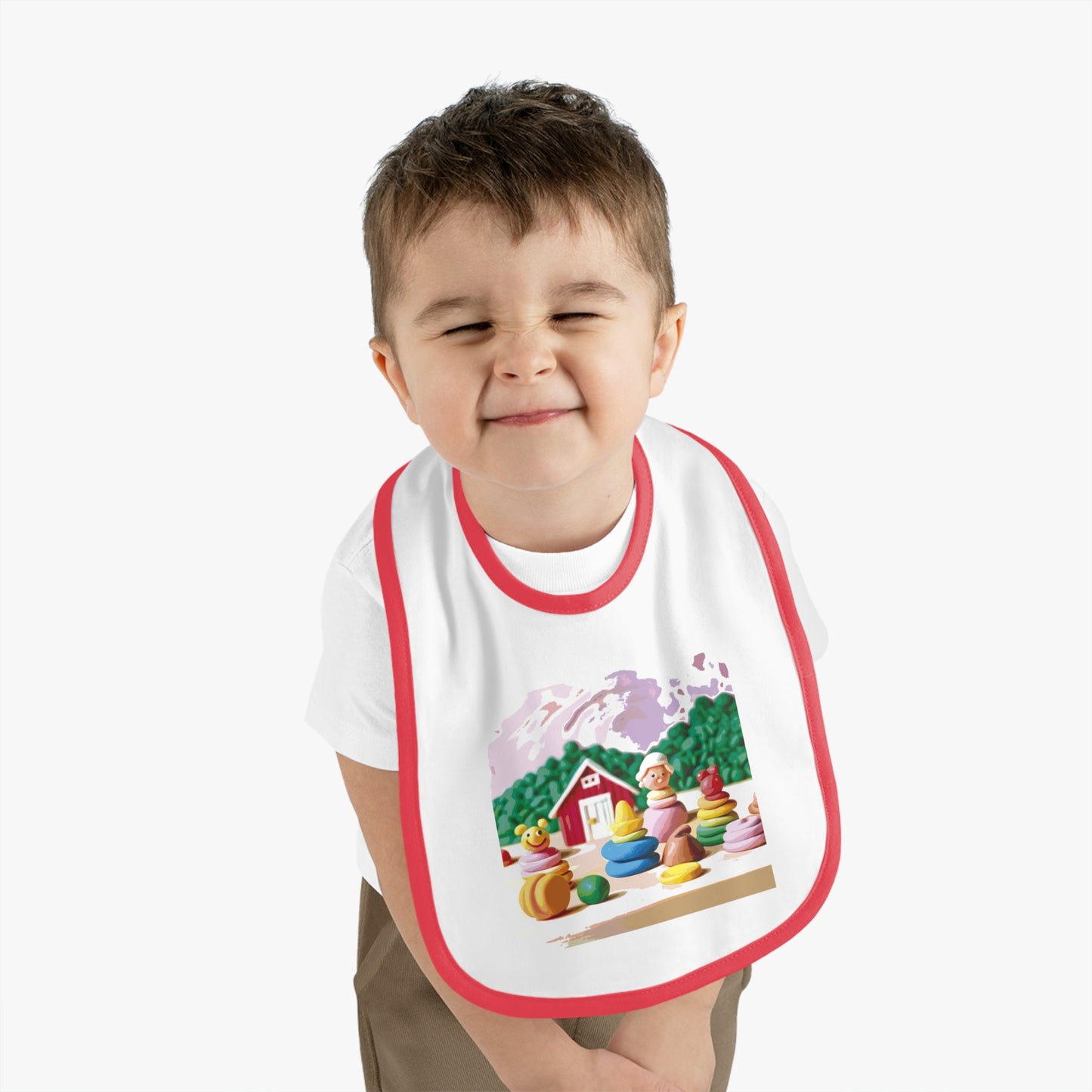 Bib-3 Baby Contrast Trim Jersey Bib