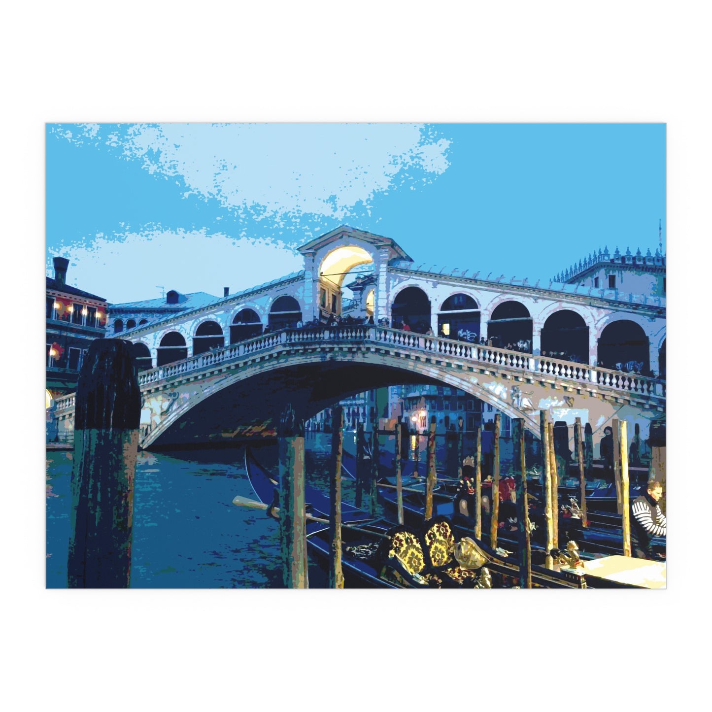 Boat Venice-HP-2 Indoor and Outdoor Silk Posters