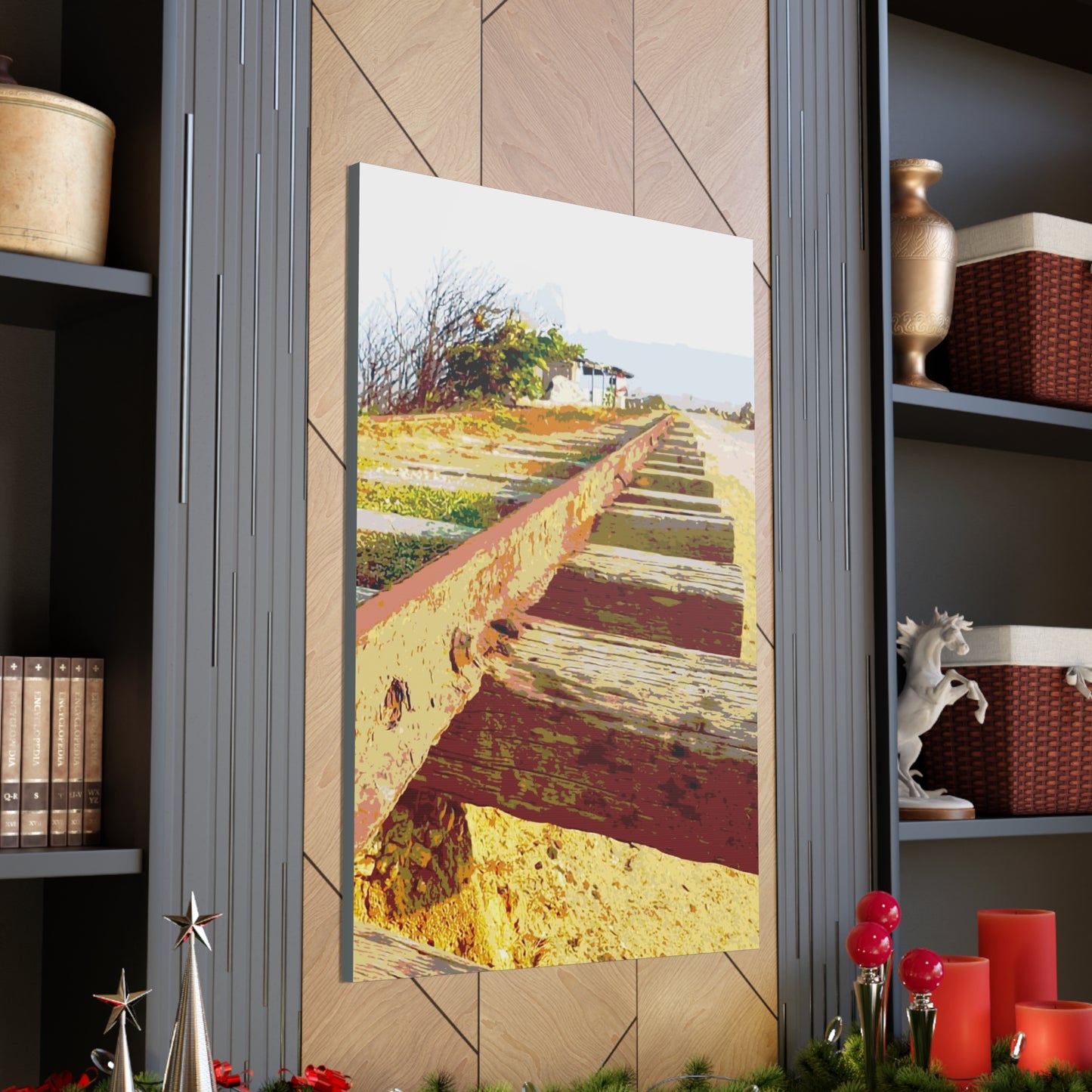 Train tracks-3 Canvas Gallery Wraps