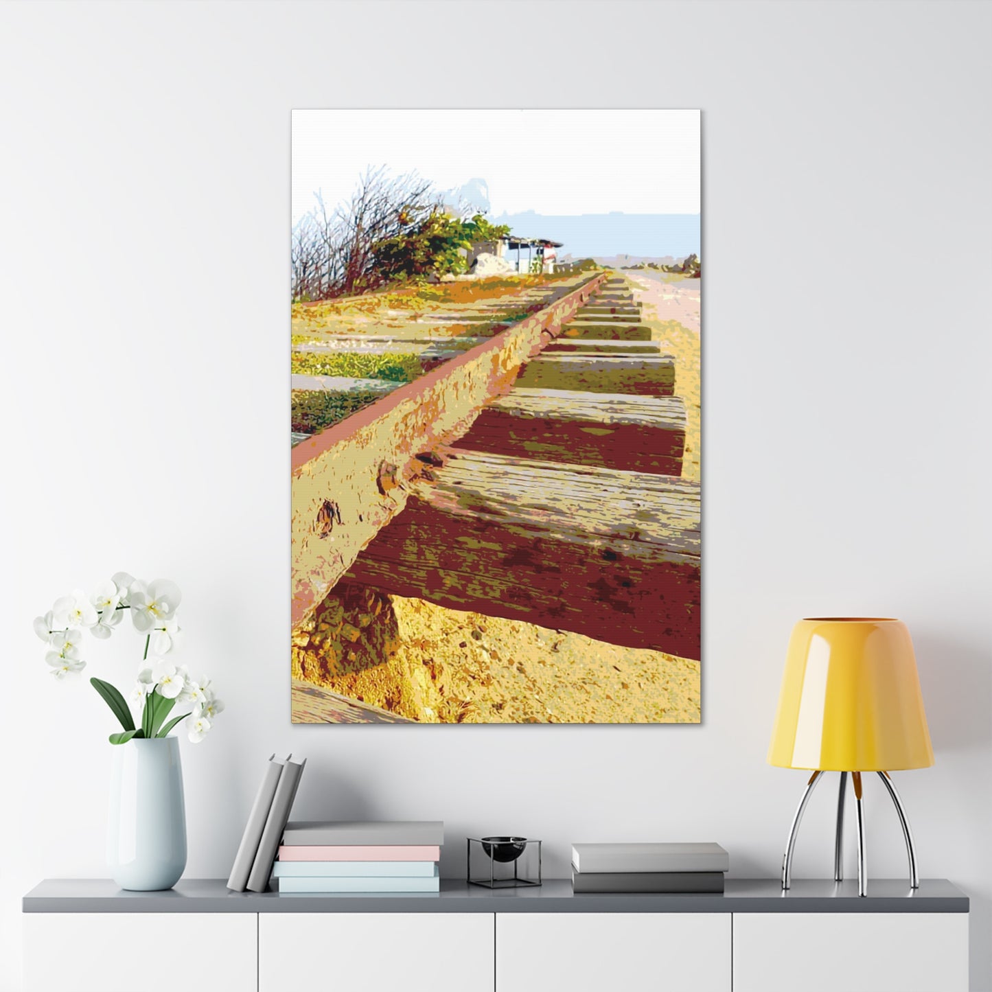 Train tracks-3 Canvas Gallery Wraps