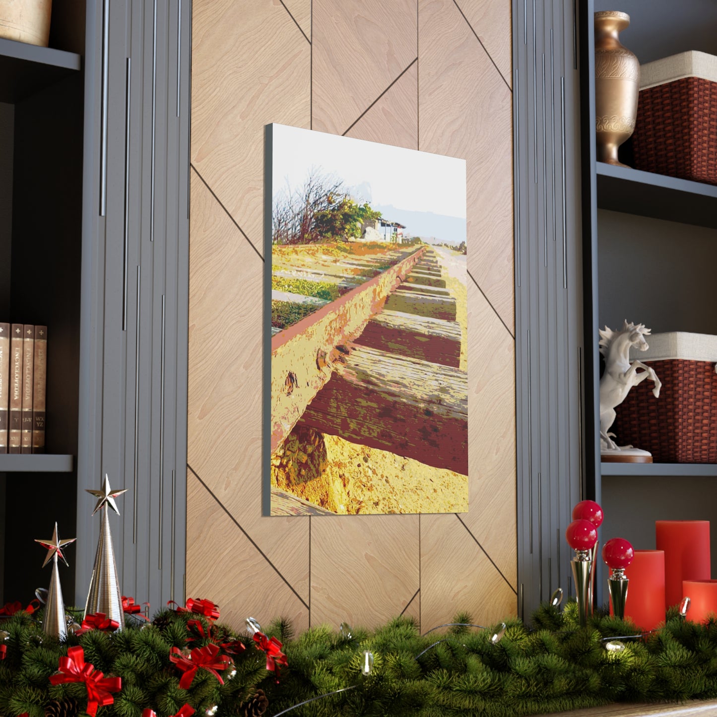 Train tracks-3 Canvas Gallery Wraps